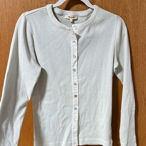 Madewell Iced Mint Ribbed Cardigan Tee